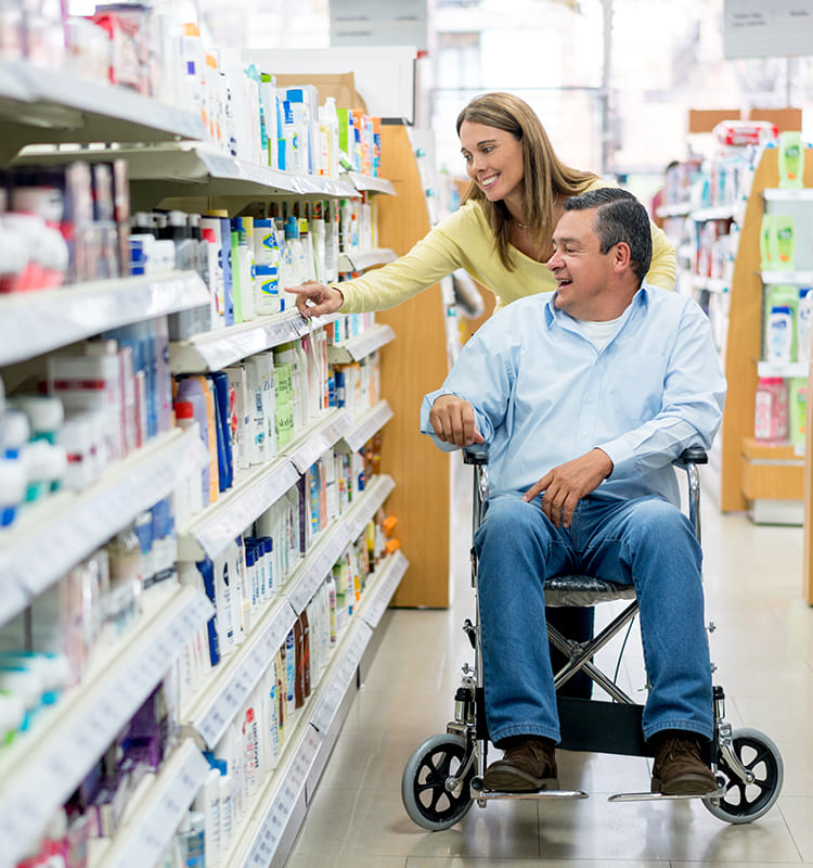 people shopping in pharmacy